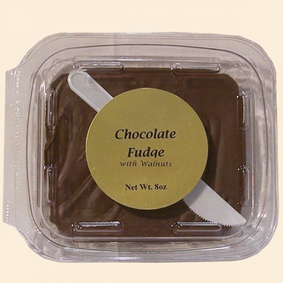 Chocolate w/Walnuts Fudge 8 oz. - Click Image to Close