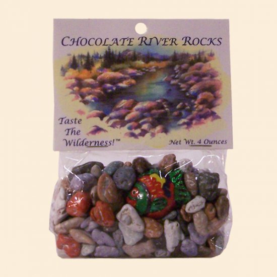 Chocolate River Rocks w/1Choc. Fish 4 oz. - Click Image to Close