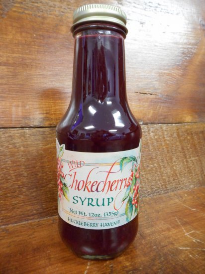 Wild Chokecherry Syrup - Round Bottle 12 oz. - Click Image to Close