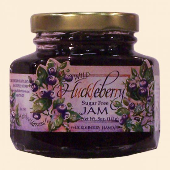Sugar Free Wild Huckleberry Jam 5 oz. - Click Image to Close