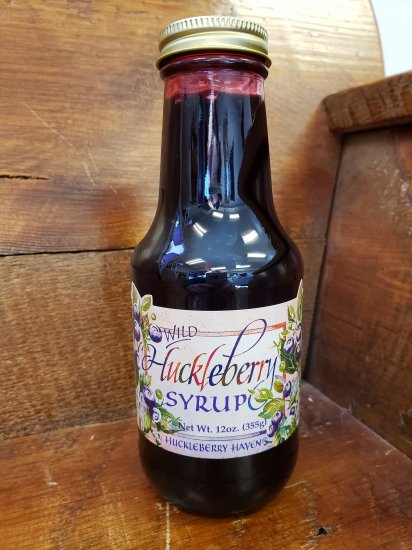 Wild Huckleberry Syrup - Round Bottle 12 oz. - Click Image to Close