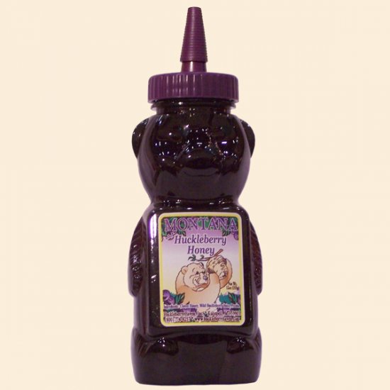 Wild Huckleberry Honey Plastic Squeeze Bear 12oz. - Click Image to Close